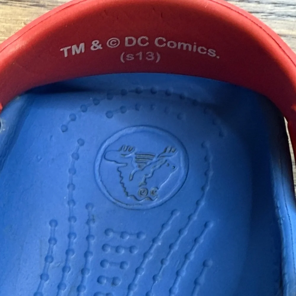 DC Comics Superman Kids CROCS - Blue and Red Size 10-11